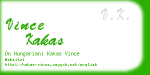 vince kakas business card